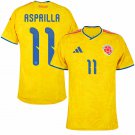 adult & kids Colombia National Soccer Uniform 11 Asprilla Jersey Home Stadium 2026 Yellow Activewear