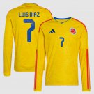 adult & kids Colombia National Soccer Team Uniform 7 Luis Diaz Jersey Home 2026 Yellow Long-Sleeve
