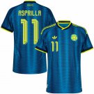 adult & kids Colombia National Soccer Team Uniform 11 Asprilla Jersey Away 2026 Turquoise Activewear