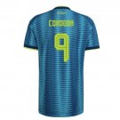 adult & kids Colombia National Soccer Uniform 9 Jhon Cordoba Jersey Away 2026 Turquoise Activewear