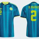 adult & kids Colombia National Soccer Team Uniform 2 D.Munoz Jersey Away 2026 Turquoise Activewear