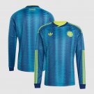 adult & kids Colombia National Soccer Uniform Blank Jersey Away Stadium 2026 Turquoise Long-Sleeve