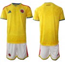 adult & kids Colombia National Soccer Team Uniform Suit Blank Jersey Set Home 2026 Yellow Activewear