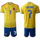 adult & kids Colombia National Soccer Team Uniform Suit 7 Luis Diaz Jersey Set 2026 Home Activewear