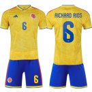 adult & kids Colombia National Soccer Uniform Suit 6 Richard Rios Jersey Set 2026 Home Activewear