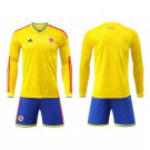 adult & kids Colombia National Soccer Uniform Suit Blank Jersey Set Home Stadium 2026 Long-Sleeve