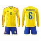 adult & kids Colombia National Soccer Uniform Suit 6 Richard Rios Jersey Set 2026 Home Long-Sleeve