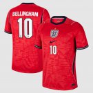 adult & kids England National Soccer Team Uniform 10 Jude Bellingham Jersey Away 2026 Red Activewear