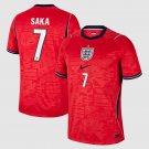 adult & kids England National Soccer Uniform 7 Bukayo Saka Jersey Away Stadium 2026 Red Activewear