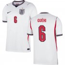 adult & kids England National Soccer Uniform 6 Marc Guéhi Jersey Home Stadium 2026 White Activewear