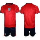 adult & kids England National Soccer Team Uniform Suit Blank Jersey Set Away 2026 Red Activewear