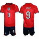 adult & kids England National Soccer Uniform Suit 9 Harry Kane Jersey Set Away 2026 Red Activewear