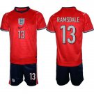 adult & kids England National Soccer Uniform Suit 13 Aaron Ramsdale Jersey Set Away 2026 Activewear