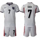 adult & kids England National Soccer Uniform Suit 7 Bukayo Saka Jersey Set Home 2026 Activewear