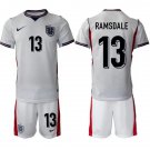 adult & kids England Soccer Uniform Suit 13 Aaron Ramsdale Jersey Set Home 2026 White Activewear