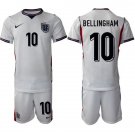 adult & kids England Soccer Uniform Suit 10 Jude Bellingham Jersey Set Home 2026 White Activewear