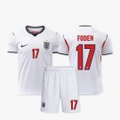 adult & kids England National Soccer Uniform Suit 17 Phil Foden Jersey Set Home 2026 Activewear