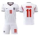 adult & kids England National Soccer Uniform Suit 11 Phil Foden Jersey Set Home 2026 Activewear