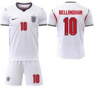 adult & kids England Soccer Uniform Suit 10 Jude Bellingham Jersey Set Home 2026 White Activewear