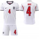 adult & kids England National Soccer Uniform Suit 4 Declan Rice Jersey Set Home 2026 Activewear