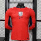 adult unisex England National Soccer Team Uniform Blank Jersey Away Stadium 2026 Red Long-Sleeve