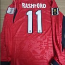 adult unisex England National Soccer Uniform 11 Marcus Rashford Jersey Away 2026 Red Long-Sleeve