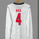adult unisex England National Soccer Uniform 4 Declan Rice Jersey Home Stadium 2026 Long-Sleeve