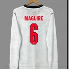 adult unisex England National Soccer Uniform 6 MAGUIRE Jersey Home Stadium 2026 White Long-Sleeve