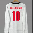 adult unisex England National Soccer Uniform 10 Jude Bellingham Jersey Home 2026 White Long-Sleeve