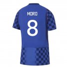 adult & kids Croatia National Soccer Uniform 8 Nikola Moro Jersey Away Stadium 2026 Blue Activewear