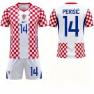 adult & kids Croatia National Soccer Uniform Suit 14 Ivan Perisic Jersey Set 2026 Home Activewear
