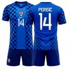 adult & kids Croatia National Soccer Uniform Suit 14 Ivan Perisic Jersey Set 2026 Away Activewear