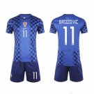 adult & kids Croatia Soccer Uniform Suit 11 Marcelo Brozovic Jersey Set Away 2026 Blue Activewear