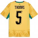 adult unisex Ghana National Soccer Uniform 5 Thomas Partey Jersey Away Stadium 2026 Gold Activewear
