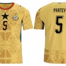 adult unisex Ghana National Soccer Uniform 5 Thomas Partey Jersey Away Stadium 2026 Gold Activewear