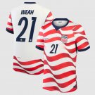 adult & kids USA National Soccer Uniform 21 Timothy Weah Jersey Home Stadium 2026 Red Activewear