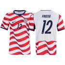adult & kids USA National Soccer Team Uniform 12 Freese Jersey Home Stadium 2026 Red Activewear