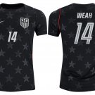 adult & kids USA National Soccer Team Uniform 14 Weah Jersey Away Stadium 2026 Navy Activewear