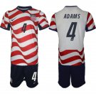 adult & kids USA National Soccer Team Uniform Suit 4 Tyler Adams Jersey Set Home 2026 Red Activewear