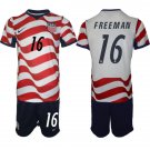 adult & kids USA National Soccer Uniform Suit 16 Alex Freeman Jersey Set Home 2026 Red Activewear