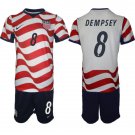 adult & kids USA National Soccer Uniform Suit 8 Clint Dempsey Jersey Set Home 2026 Red Activewear