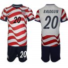 adult & kids USA National Soccer Uniform Suit 20 Folarin Balogun Jersey Set 2026 Home Activewear Kit