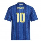 adult unisex Sweden National Soccer Team Uniform 10 Benjamin Nygren Jersey Away 2026 Blue Activewear