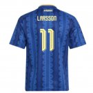adult unisex Sweden National Soccer Team Uniform 11 Henrik Larsson Jersey Away 2026 Blue Activewear