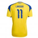 adult & kids Sweden National Soccer Uniform 11 Henrik Larsson Jersey Home 2026 Yellow Activewear