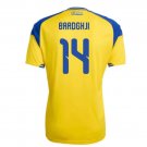 adult & kids Sweden National Soccer Uniform 14 Roony Bardghji Jersey Home 2026 Yellow Activewear