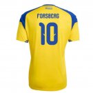 adult & kids Sweden National Soccer Team Uniform 10 Emil Forsberg Jersey Home 2026 Yellow Activewear