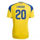 adult & kids Sweden National Soccer Team Uniform 20 Hugo Larsson Jersey Home 2026 Yellow Activewear