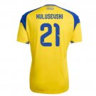 adult & kids Sweden National Soccer Uniform 21 Dejan Kulusevski Jersey Home 2026 Yellow Activewear