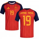 adult & kids Spain National Soccer Uniform 19 Lamine Yamal Jersey Home Stadium 2026 Red Activewear